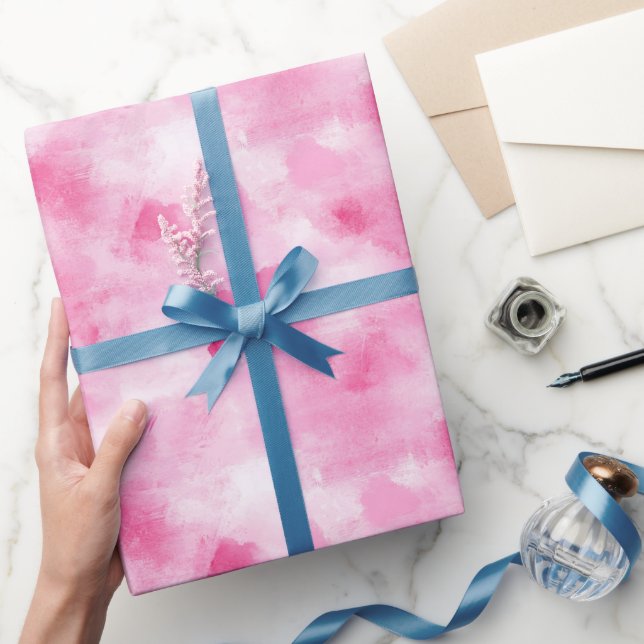Rosa akvarell abstrakt  presentpapper (Gifting)
