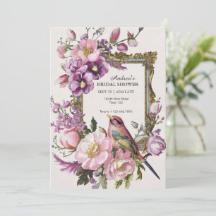 Rosa akvarell blomma blommande bröllopsdusch för f spara datumet