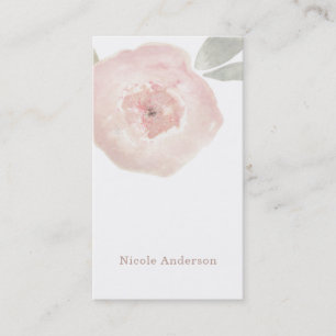 Rosa akvarell blomma födelsedag modern chic visitkort