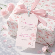 Rosa akvarell Blommig Minimal Baby Shower