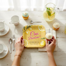 Rosa akvarell citron Ciao Bambina Baby Shower