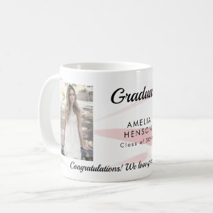 Rosa akvarell Grattis examen 2 Foto Kaffemugg