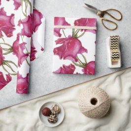 Rosa akvarell handmålad rosenvatten presentpapper