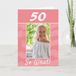 Rosa akvarell Inspirerande Foto 50-årsdag Kort