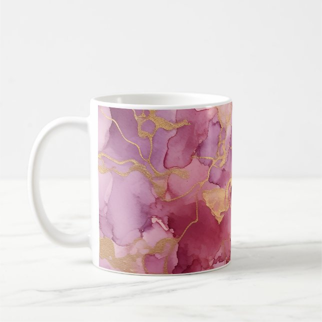 Rosa akvarell kaffemugg (Vänster)