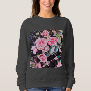 Rosa akvarell rosor blommor blomsterkonst t shirt