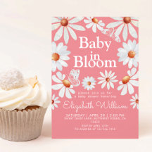 Rosa akvarell tusenskönas baby shower för flicka