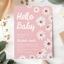 Rosa akvarell tusenskönas babyflicka shower