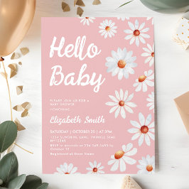 Rosa akvarell tusenskönas babyflicka shower inbjudningar