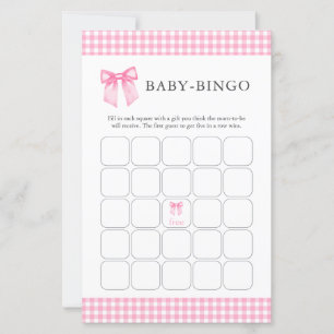 Rosa akvarellbåge Baby Shower Bingo Pappersark