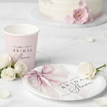 Rosa akvarellbåge Bröllopsdusch