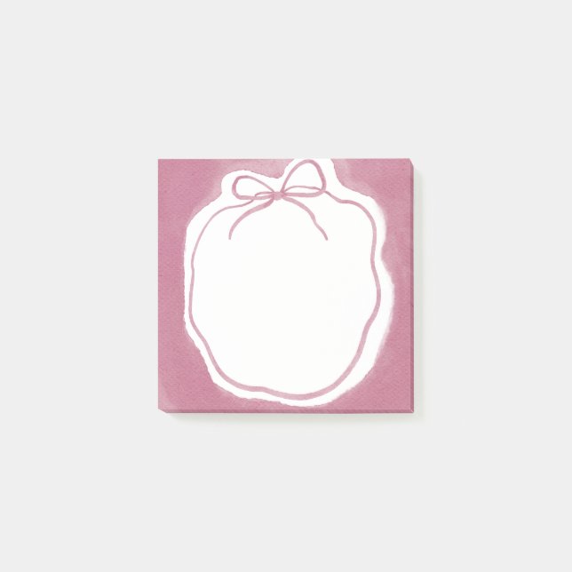 Rosa akvarellbåge krans post-it block (Framsida)