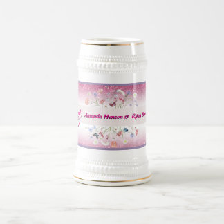 Rosa akvarellblommig bröllop sejdel