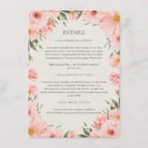 Rosa akvarellblommor Bröllopsdetalj Inneslutande C