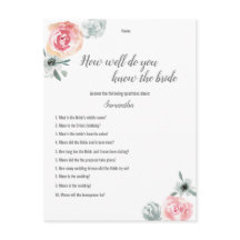 Rosa akvarellblommor Bröllsduschlek