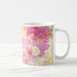 Rosa akvarellblommor kaffemugg
