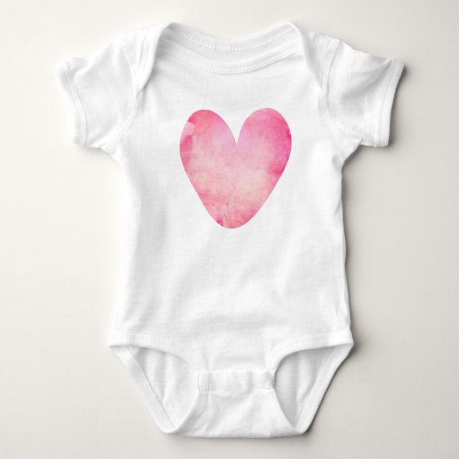 Rosa akvarellhjärta t shirt (Framsida)