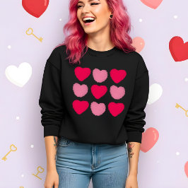 Rosa akvarellhjärtan Alla hjärtans dags-gåva T Shirt