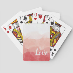 Rosa akvarellkärlek casinokort