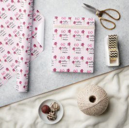 Rosa akvarellkonst kalligrafi födelsedag presentpapper