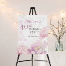 Rosa akvarellpion 40-årsdag