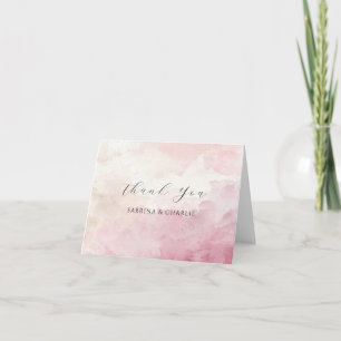 Rosa akvarelltvätt Elegant Tack Kort