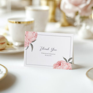 Rosa akvattenpeony bröllop tackkort