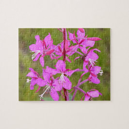 Rosa Alaska Fireweed-blommor i blomning Pussel