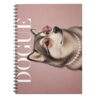 Rosa Alaskan Malamute Hund Covergirl Anteckningsbok