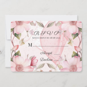 Rosa Alcohol Bläck Blommigt Bröllop OSA Card Inbjudningar