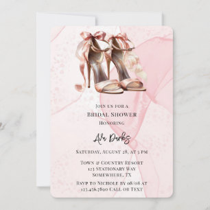 Rosa Alcohol Bläck High Heel Shoes Möhippa Inbjudningar