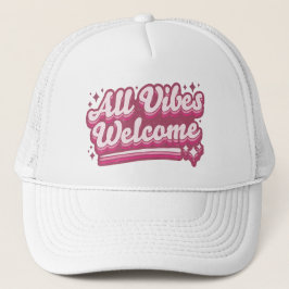 Rosa All Vibes välkomsttypografi Keps