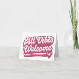 Rosa All Vibes välkomsttypografi Kort
