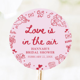 Rosa Alla Hjärtans Bröllopsfestival Runt Klistermärke