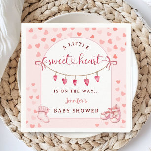 Rosa Alla hjärtans dag tjej baby shower pappers se Pappersservett