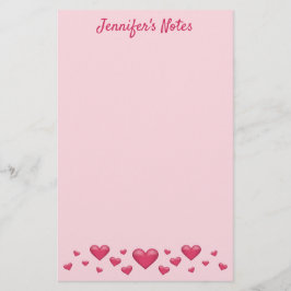Rosa Alla hjärtans dagsmat och Anpassningsbar Brevpapper