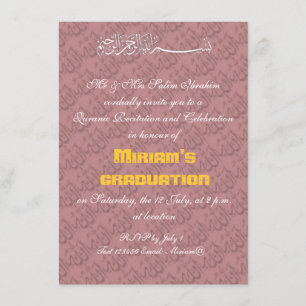 Rosa Allah muslimfirande Inbjudningar