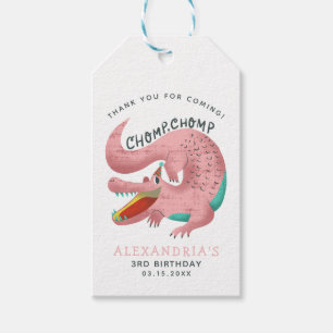 Rosa Alligator Födelsedagsfest Favoriter Presentetikett