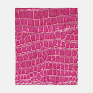 Rosa Alligator Patterned Struktur Fleecefilt