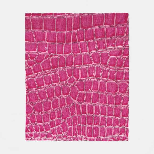 Rosa Alligator Patterned Struktur Fleecefilt (Framsidan)
