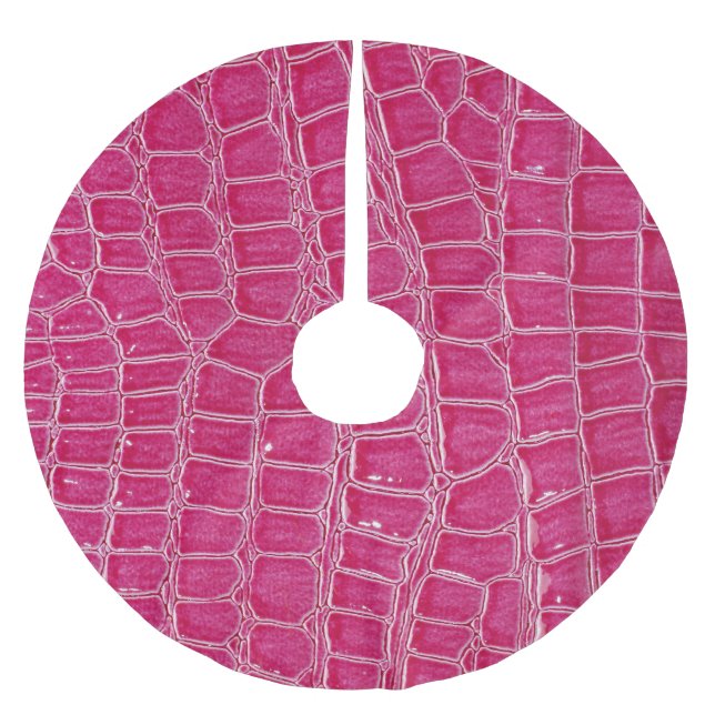 Rosa Alligator Patterned Struktur Julgransmatta Borstad Polyester (Framsidan)