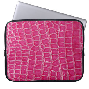 Rosa Alligator Patterned Struktur Laptop Fodral