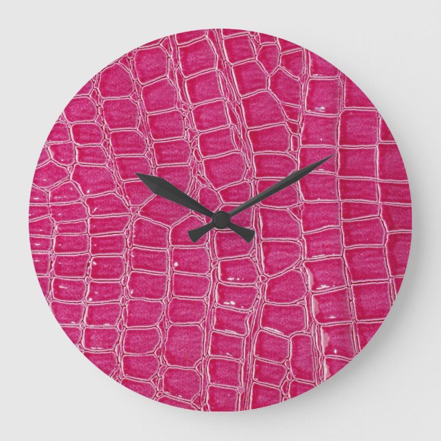 Rosa Alligator Patterned Struktur Stor Klocka (Framsida)