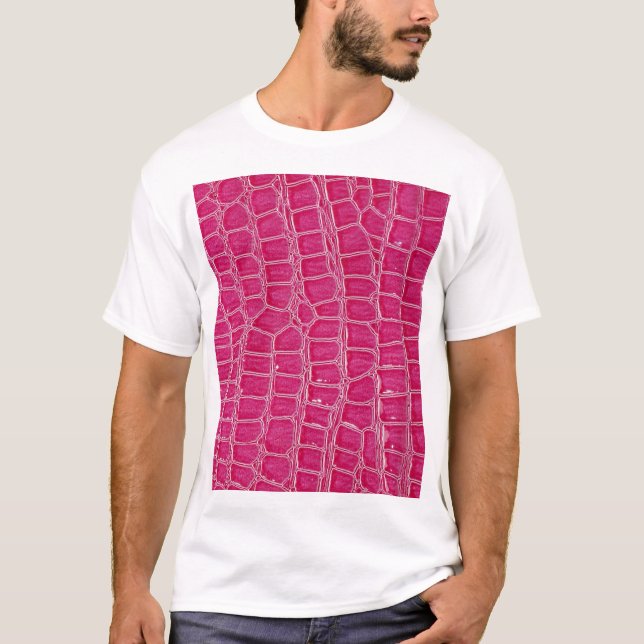 Rosa Alligator Patterned Struktur T Shirt (Framsida)