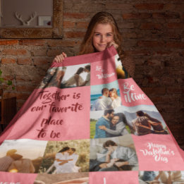 Rosa Alltid Kärlek You Valentine Fleecefilt