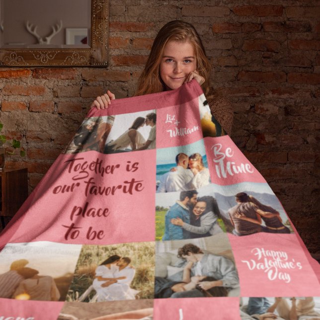 Rosa Alltid Kärlek You Valentine Fleecefilt (Skapare uppladdad)