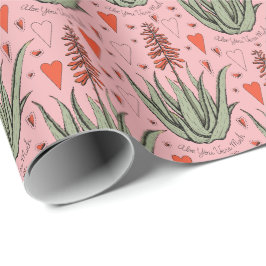 Rosa Aloe du har mycket Orange Aloe Plant & Heart Presentpapper