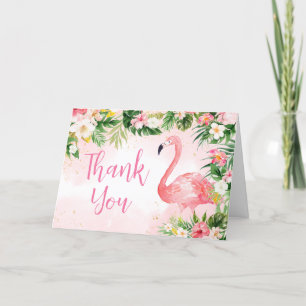 Rosa Aloha Flamingo Baby Shower Tack Kort