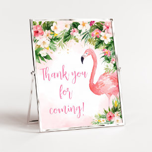 Rosa Aloha Flamingo Tack för att du kom Poster