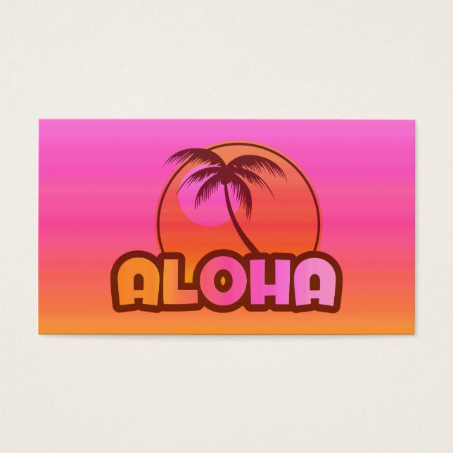 Rosa Aloha Handflatan Visitkort (Framsidan)